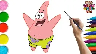 How to Draw Patrick Star ⭐🎨 | Easy Cartoon Drawing for Kids | Coloring & Nursery Rhymes