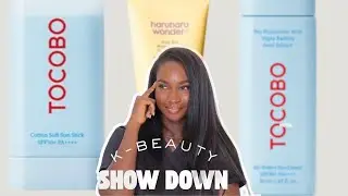 Best K‑Beauty Sunscreens for Melanin‑Rich Skin | TOCOBO & HARUHARU Review #kbeauty #koreanskincare 
