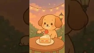 Cute 2D Dog eating Cake 🍰
