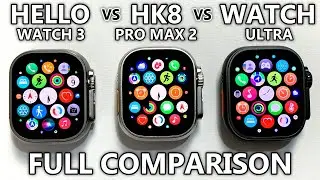 Hello Watch 3 vs HK8 Pro Max 2 vs IWO Watch Ultra Full Comparison! Top 1 Sport SmartWatch🔥