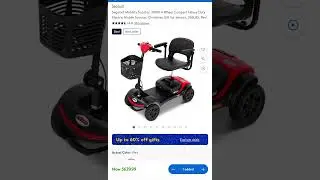 Deal $639.99 Segmart Mobility Scooter, 300W 4 Wheel Compact Heavy Duty Electric Mobile Scooter