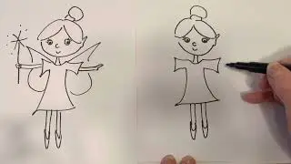 How to draw a cartoon fairy- simple @kidscancraft6365