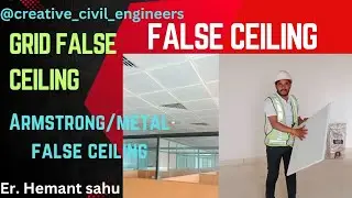 Grid False ceiling/Armstrong/metal false ceiling installation process in Hindi @Er. hemantsahu