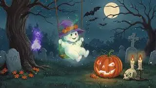1940s Oldies Playing in Another Room | Peaceful Halloween Graveyard Ambience for Relax & Calm