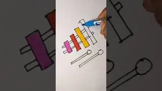 Colorful Xylophone Drawing 🎨🎵 | Easy Art #cartoondrawing #easydrawing #kidsdrawing #drawingshorts