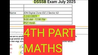 DSSSB 17 July 2025 MATHS PART 4 । PGT HINDI ।1ST SHIFT