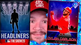 Dylan Carlson LOOKING GREAT!! MLB The Show 20 Pack Opening Headliners Set 31