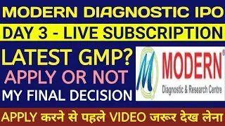 Modern Diagnostic IPO🔴Modern Diagnostic IPO Review🔴Modern Diagnostic IPO Gmp Today🔴Modern Diagnostic