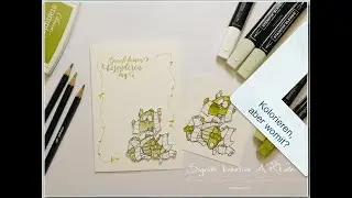 Sigrids Kreativtipp - Kolorieren mit Aquarellstiften vs  Stampin' Blends