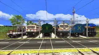 6 Trains Crossing at Railroad Crossing &ndash; Train Simulator | Railroad Crossing Animation