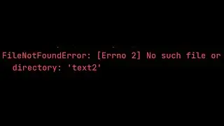 # 1 ERROR  PYTHON | File Not Found Error in python | FileNotFoundError:  No such file or directory