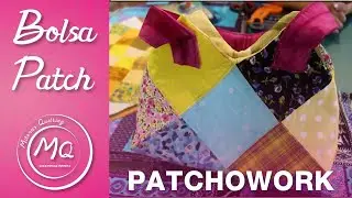 📏✂️Patchwork: Bolsa sencilla con cuadros 👜🧷