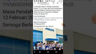 O73. Lowongan Kerja PT. Philips Industries Batam.