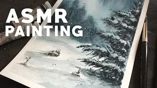 ASMR Watercolor Painting - (no talking) - 
