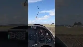 Glider Canopy opening on final for landing, Darling Downs Soaring Club