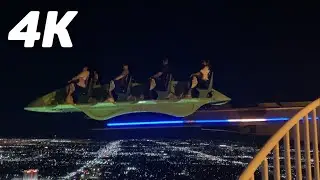 X-Scream [Off-Ride Footage] (4K 60fps) NIGHT - The STRAT (Stratosphere) Las Vegas Crazy Thrill Ride
