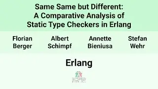 [Erlang24] Same same but different: A Comparative Analysis of Static Type Checkers in Erlang