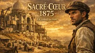 Le Sacré-Cœur en construction en 1875 (Reconstruction IA)