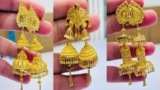 Unique gold jhumka designs|earrings collection#jhumka#earrings#mystatusgold