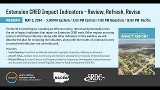 Extension CRED Impact Indicators &ndash; Review, Refresh, Revise