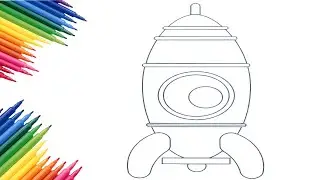 How to Colour A Rocket Colouring Pages For Kids Toye Colouring Book For Toddler | Learn with Colours