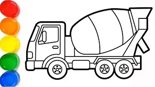 How to draw a Concrete Mixer Truck