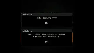 Escape From Tarkov 1000 backend error. 228 items moving error.  No purchasing items.