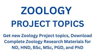Zoology Project Topics