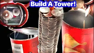 How Casinos Make Coin Towers! in a Coin Pusher! $100 Stacks!! #shorts