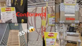 SOLDES chez CONFORAMA!!..Assiettes a 0,39€, tapis a -85%, luminaires a -70%, sommiers a -65%...