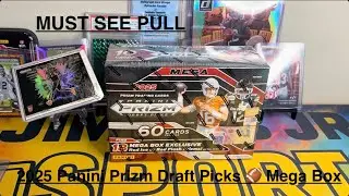 🔥MUST SEE PULL🔥2025 PANINI PRIZM DRAFT PICKS FOOTBALL MEGA BOX REVIEW 