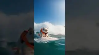 #cutecat #trending #2025 #cute #ytshorts #cat #surfing #surfwave #ytviral #love #DreamScreenAI