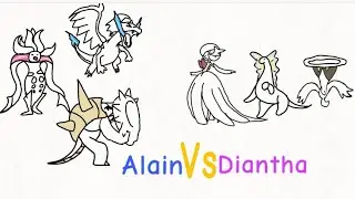 ALAIN VS DIANTHA - IRIS VS CYNTHIA | Pokemon