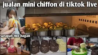 Jualan mini chiffon di tiktok live, sarapan mie bersama anak2, ibu 2 anak berjuang di ibu kota