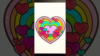 Color a Rainbow Heart! #shorts #short #coloringpages #colors #coloring #rainbow #heart #valentine
