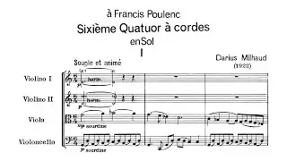 Darius Milhaud - String Quartet No. 6, Op. 77 [1922]