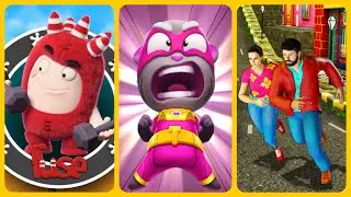 Talking Tom Hero Dash vs Street Chaser vs Oddbods Turbo Run Gameplay