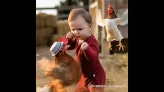 Epic Showdown: Baby vs Chicken &ndash; Who Will Win?@mrsb-more #mrsb#viral#funny#new#fact sum rab