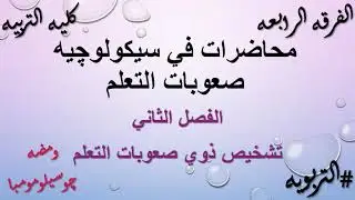 سيكولوچيه صعوبات التعلم الفصل الثاني تشخيص ذوي صعوبات التعلم محكات التشخيص النماذج النظريه #التربويه