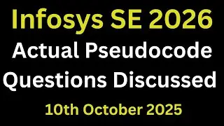Infosys Actual Pseudocodes Questions Discussed 2026 Batch | infosys system engineer on campus hiring