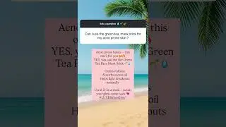 Yes, you can use our Green Tea Face Mask Stick #skincareproducts #skincareregimen #acneproneskin
