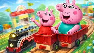 Prasátko PEPPA a vláček – vláček a město - policie, hasiči