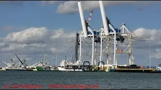 SpaceX Fleet in Port Canaveral as OCISLY departs for CRS-19
