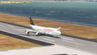IMPOSSIBLE! Air Canada Boeing 747 VERY Hard Landing at Auckland Airport