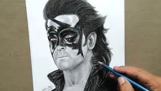 How to Draw Krrish | Krrish Drawing | Hrithik Roshan Drawing