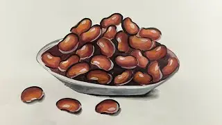  Easy  kidney beans drawing | step by step kidney beans 