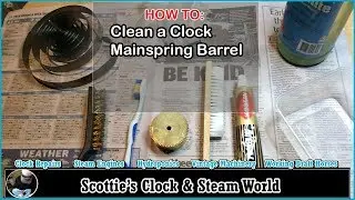 Cleaning and polishing an old clock spring barrel #americanclockrepairs