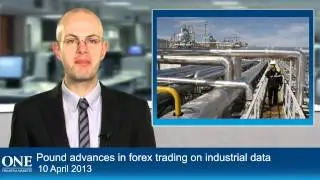 Pound advances in forex trading on industrial data