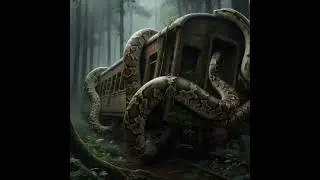 A giant python wrapped itself tightly around the train carriage.