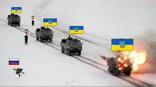 Российские дроны уничтожили крупную танковую колонну в Курске!